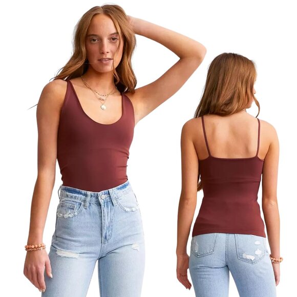 Free People Intimately Cami Strappy V-Neck Tank Top w/ Built-In Shelf Bra - M/L - Picture 1 of 4
